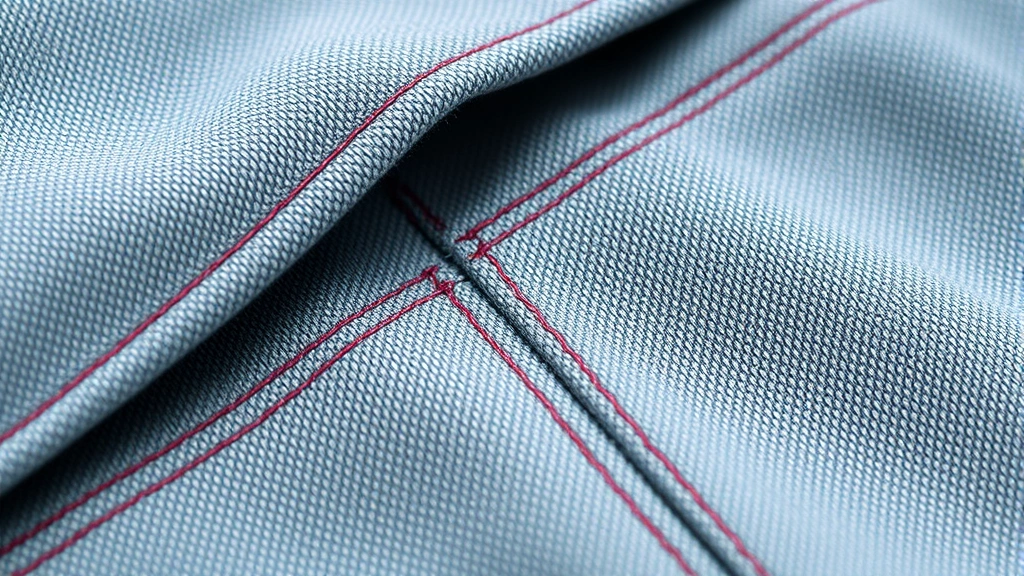 Close-up detail of high-quality fabric texture and seam construction on premium contemporary clothing, highlighting craftsmanship and durability of well-made garments
